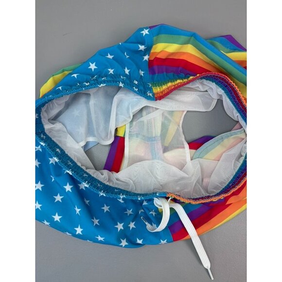 Chubbie's love is love pride american flag mesh lined swim trunks 3" inseam - Picture 5 of 5